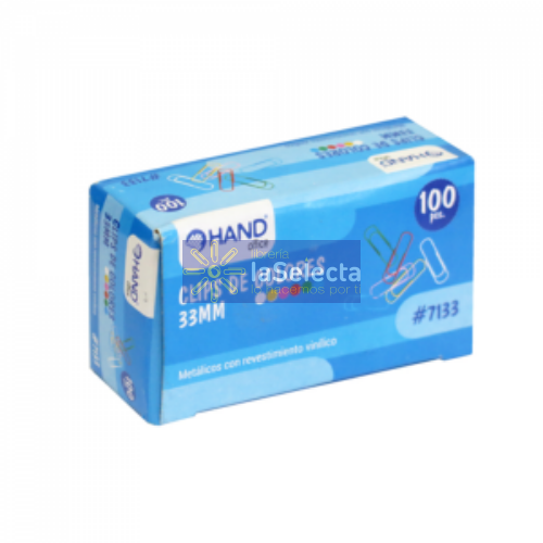 CLIP DE COLORES 33MM 100 UN HAND